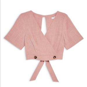 Topshop Polly Wrap Front Blouse
